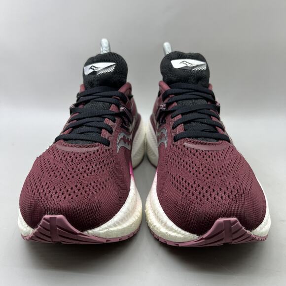 Saucony Triumph 20‎ Running Shoes Women Size 6.5 Plum Red White Comfort Sneakers - Picture 2 of 9